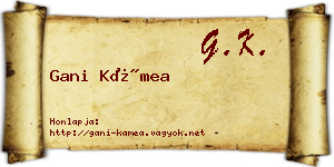 Gani Kámea névjegykártya